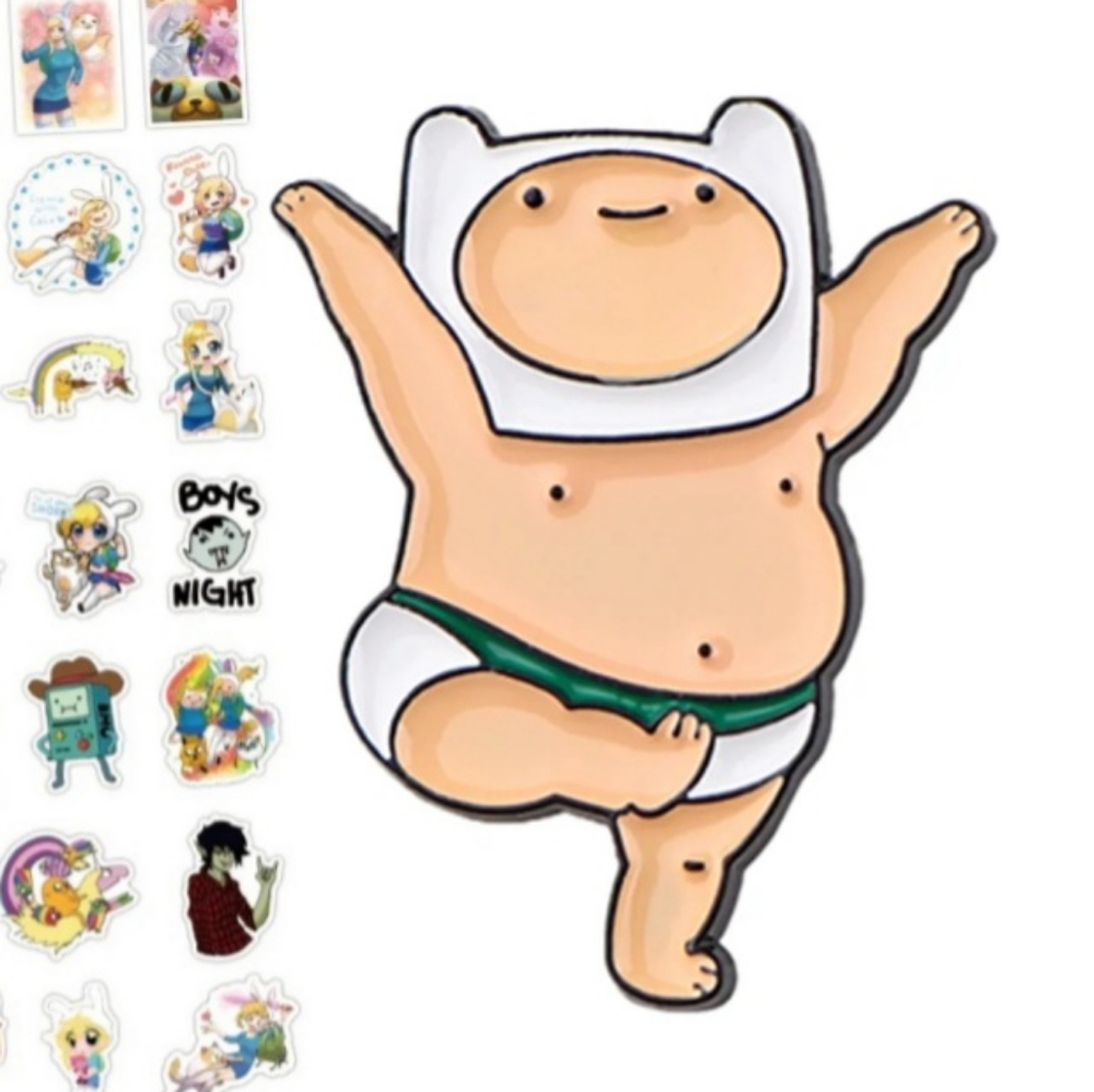 Adventure Time hat pin, Adventure Time Finn pin, Chubby Finn Pin